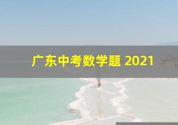 广东中考数学题 2021